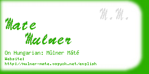 mate mulner business card